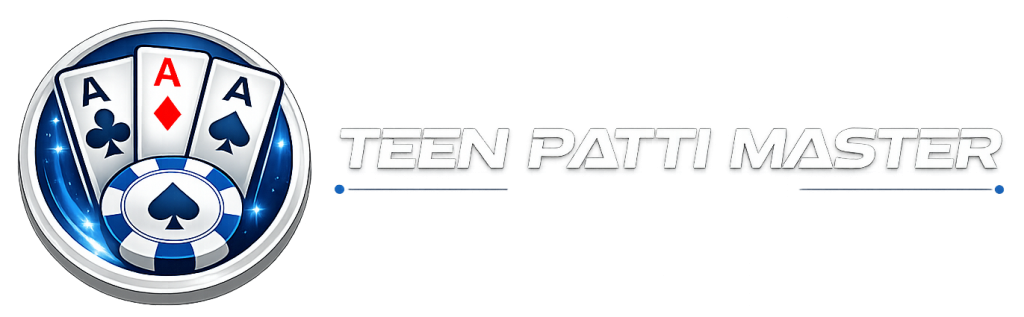Teen Patti Master official logo with three playing cards and blue poker chip icon